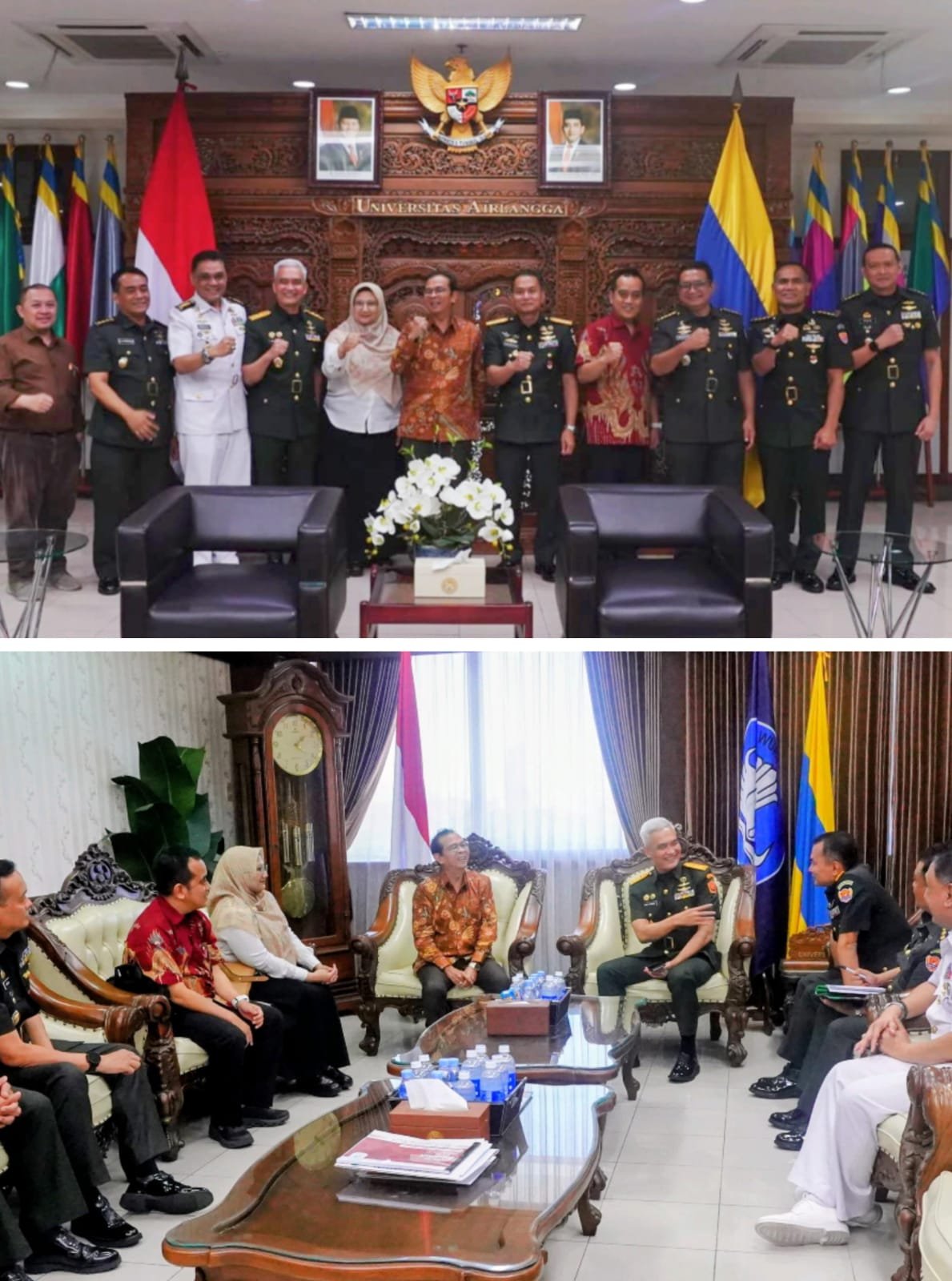 Bahas Penguatan SDM Kesehatan, Rektor UNAIR Terima Audiensi Kapuskes TNI dan Kapuskesad
